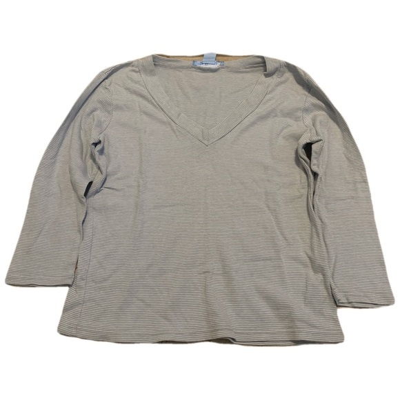 Evan-Picone Vintage Striped V-Neck Top - Size Small - Picture 1 of 5